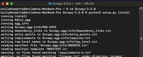 scrapy install.